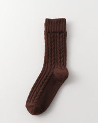 여성용 베이비 플리스 케이블 크루 양말 부드럽고 따뜻하며 다용도