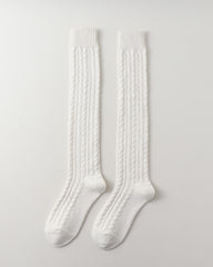 여성 아기 플리스 케이블 니 양말 부드럽고 따뜻하며 다용도