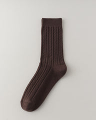 여성 크루 양말 케이블 니트 편안하고 따뜻함