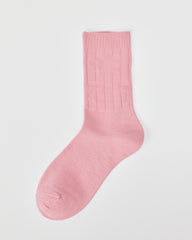 여성용 더블 니들 크루 양말 소프트 스타 패턴 다용도