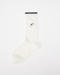 여성용 귀여운 핸드메이드 크루 양말 볼드 아이 자수 편안함