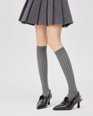 여성 미우 시리즈 무릎 양말 수제 항균