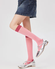 여성용 240 니들 콘트라스트 니 양말 핸드메이드 항균