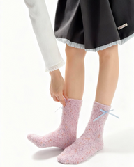 レディース クルー ソックス カネルシリーズ ふわふわで暖かく快適な室内用ソックス