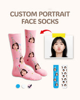 カスタムポートレートフェイスクルーソックス パーソナライズ写真ソックス 友達へのギフト