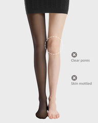 Women Sheer Black Fleece Lined Tights Fake Skin Warm Slimming Pantyhose