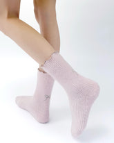 Women Crew Socks Bowknot Series Soft Ice Cream Color Cozy Casual Socks
