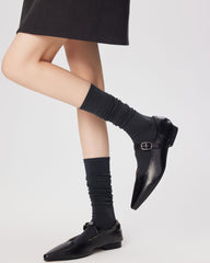 Women Knee High Socks Ribbed Stripe Pile Ballet Cool Chic Comfortable