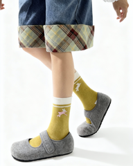 여성 크루 양말 버니 시리즈 면 귀여운 자카드 리본 캐주얼 양말