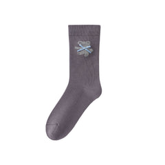 Women Crew Socks Bow Bear Series Cotton Cute Embroidery Casual Socks