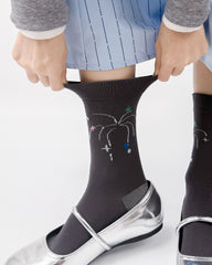 여성 크루 양말 글리터 선물 시리즈 면 귀여운 자카드 캐주얼 양말