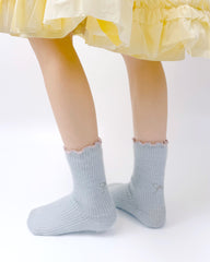 여성 크루 양말 리본 시리즈 소프트 아이스크림 색상 포근한 캐주얼 양말