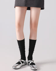 여성 솔리드 니하이 루즈 삭스 소프트 스트레치 컴포트 핏