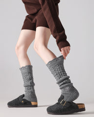 Women Crew Socks Hollow Out Knit Cotton Retro Slouch Socks