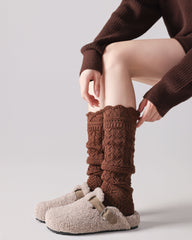 Women Crew Socks Hollow Out Knit Cotton Retro Slouch Socks
