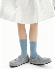 レディース クルー ソックス 無地 カラー ソフト コージー ウォーム カジュアル ソックス