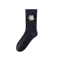 Women Crew Socks Bow Bear Series Cotton Cute Embroidery Casual Socks