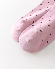 여성용 무릎 길이 양말 도트 패턴 대비감 편안함 다용도