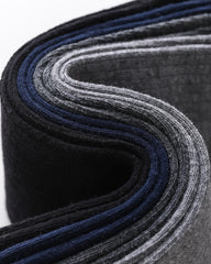 여성용 무릎 길이 양말 그레이 블랙 대비 골지 코튼 캐주얼