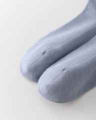 여성 니하이 양말 그레이 화이트 대비 코튼 캐주얼