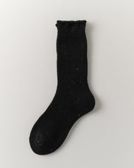 여성 크루 양말 울 도트 파일 따뜻하고 편안함