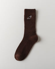 여성 크루 양말 소프트 플리스 핀 자수 따뜻하고 편안함