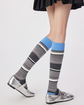 Women Vintage Colorful Stripe Knee Socks Stylish Slim Fit