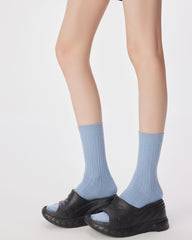 여성 크루 양말 케이블 니트 편안하고 따뜻함