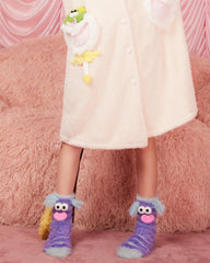 Gift Box Set Women Crew Socks Fuzzy Soft Warm Funny Quirky Cartoon Monster Socks