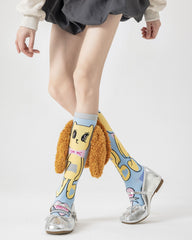 Party Exaggerated Puppy Knee High Socks 3D Fluffy Big Ears Cute Dog Fun Calf