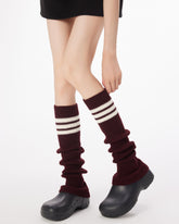 Women Leg Warmers Striped Pile Warm Comfortable Versatile