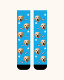 大人用カスタム犬顔クルーソックス パーソナライズペット写真ソックス ペット好きへのギフト ブラックトゥ