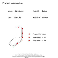 Women British Preppy Cotton Crew Socks contrast color Thick Warm