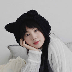 Handmade Coral Velvet Earmuffs 3D Animal Ear Cute Warm Headwear