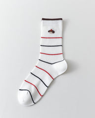 女款中筒襪子 可愛臘腸犬系列 棉質網眼透氣襪子