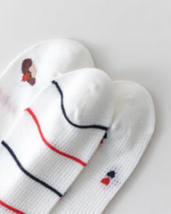 女款中筒襪子 可愛臘腸犬系列 棉質網眼透氣襪子