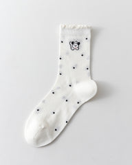 女款中筒襪 可愛小狗圖案 多功能 舒適 有趣