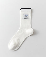 女款中筒襪 可愛小狗圖案 多功能 舒適 有趣