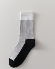 여성용 투톤 크루 양말 독특한 디자인 부드럽고 신축성 있음