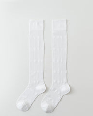 Women Knee High Socks Heart Mesh Comfortable