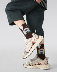 4パック 車 コテージ ハーフ ベルベット キッズ ソックス 快適で柔らかいコーラルフリース クルー