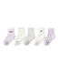 5 Pack Kids Crew Socks Purple Garden Mesh Breathable Bow Pattern - SWEET NANA