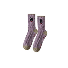 Sweetnana Cozy Crew Socks for Women & Men - Animal Embroidery Series Fuzzy & Colorful Socks - Perfect for Winter Stockings