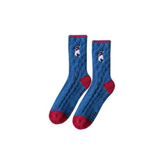Sweetnana Cozy Crew Socks for Women & Men - Animal Embroidery Series Fuzzy & Colorful Socks - Perfect for Winter Stockings