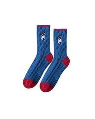 Sweetnana Cozy Crew Socks for Women & Men - Animal Embroidery Series Fuzzy & Colorful Socks - Perfect for Winter Stockings