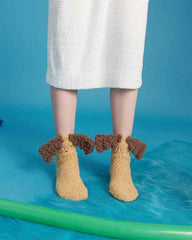 Adults Kids Crew Socks Large 3D Cartoon Series Fuzzy Thick Soft Warm Non Slip Socks