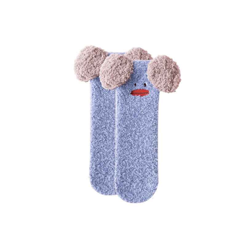 Sweetnana Cozy Women & Kids Tube Crew Socks, Large 3D Cartoon Series, Super Soft and Thickened for Winter Comfort, Non-Slip Design Perfect for Lounge Wear