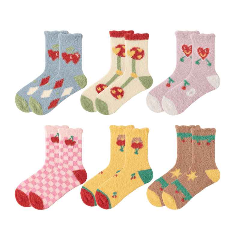 Sweetnana Women’s Cozy Crew Socks – Super Soft, Warm, and Fuzzy Colorful Socks, Ideal for Winter
