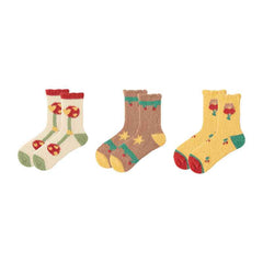 3-Pack Women Crew Socks Cozy Cute Colorful Thick Soft Fuzzy Sleep Socks