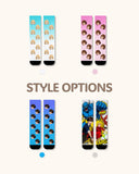 大人用カスタムアニメ顔クルーソックス パーソナライズされたキャラクターソックス アニメファンへのギフト ブラックトゥ